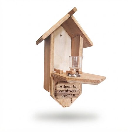 Vogelhuisje met tekst