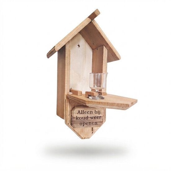 Vogelhuisje met tekst